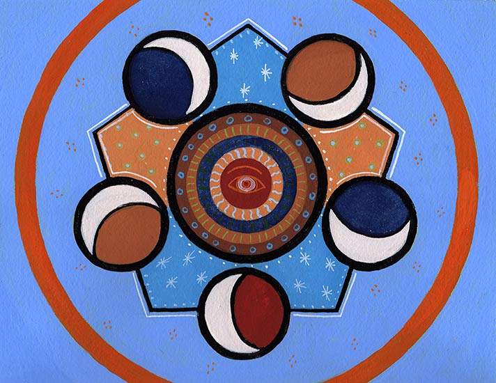 Joan Anderson and associates; painting on silk with found objects.