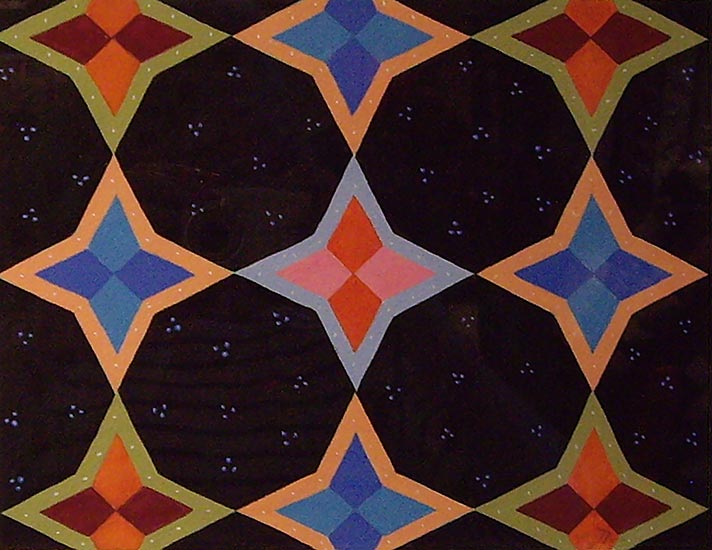 Joan Anderson and associates; painting on silk with found objects.