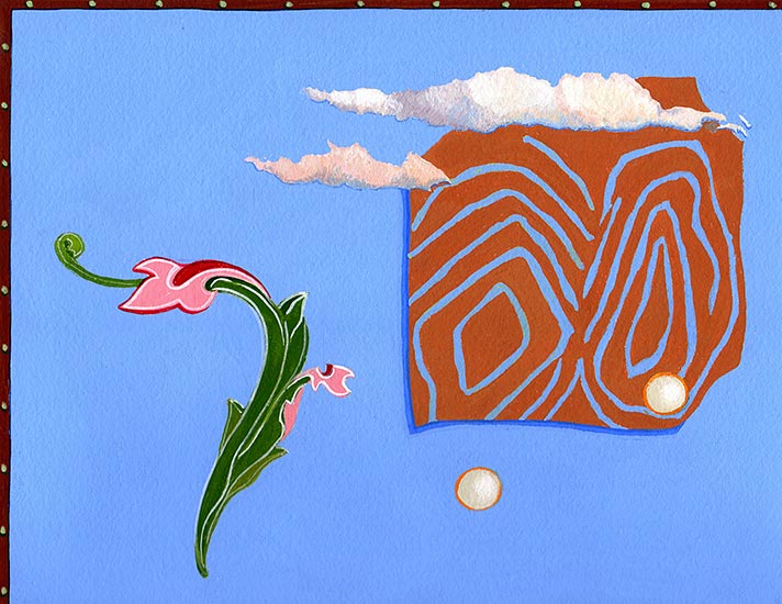 Joan Anderson and associates; painting on silk with found objects.