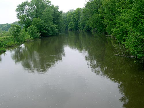 a photograph of the Cuyahoga River in Ohio.