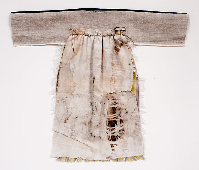 Joan Anderson and associates; painting on silk with found objects.