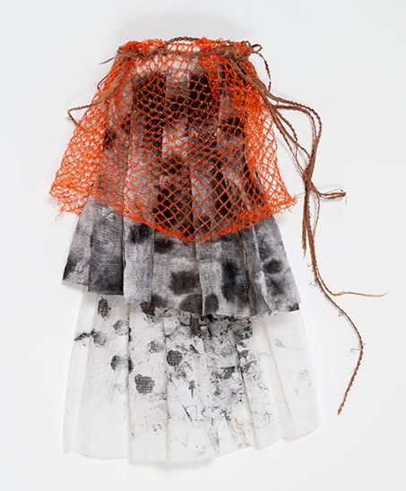 Joan Anderson and associates; painting on silk with found objects.