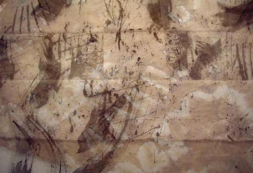 Joan Anderson and associates; painting on silk with found objects.