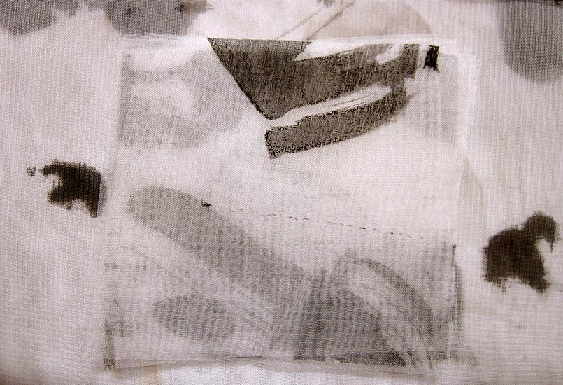 Joan Anderson and associates; painting on silk with found objects.