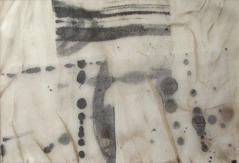 Joan Anderson and associates; painting on silk with found objects.