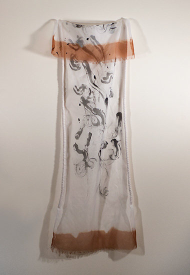 Joan Anderson and associates; painting on silk with found objects.