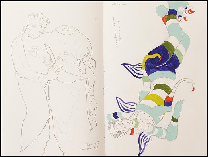 Joan Anderson sketchbook page.