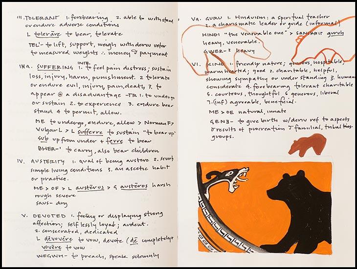 Joan Anderson sketchbook page.