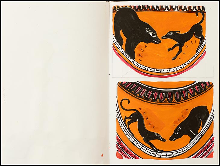 Joan Anderson sketchbook page.