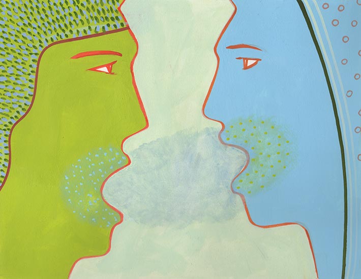 Joan Anderson and associates; painting on silk with found objects.