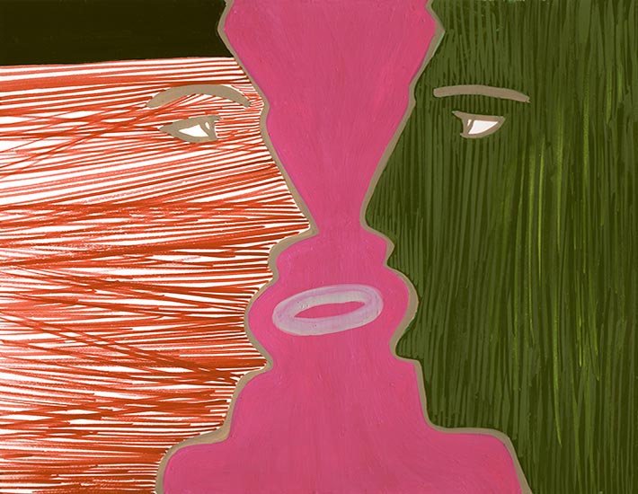 Joan Anderson and associates; painting on silk with found objects.